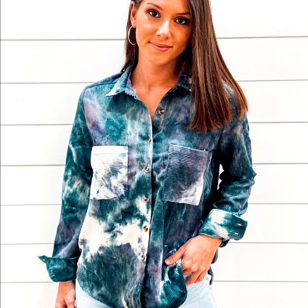 Hyfyve Dye Corduroy Button Down Top, Various Sizes